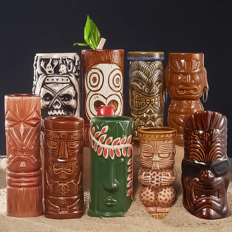 Wine With Beer Cocktail - แก้วฮาวาย Tiki 60ชนิดแก้วค็อกเทลเซรามิกแก้วไวน์บาร์เครื่องประดับแก้วสำหรับดื่มของขวัญส่วนบุคคล