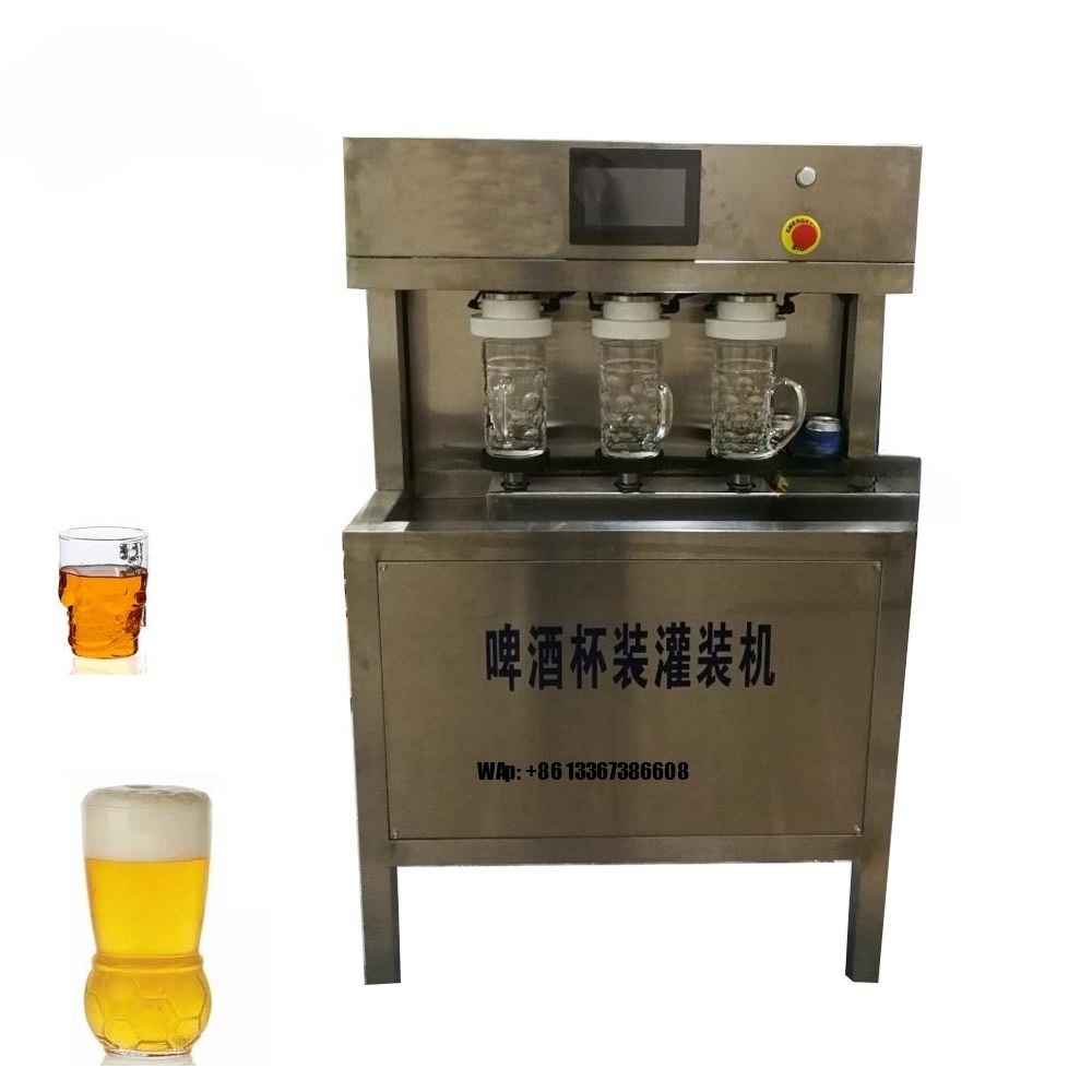 Wine Vodka Beer - เครื่องบรรจุเบียร์แบบแมนนวลสำหรับแก้ว, สายการผลิตบรรจุขวดสุรา ไวน์ วอดก้า แอลกอฮอล์, เครื่องบรรจุไวน์