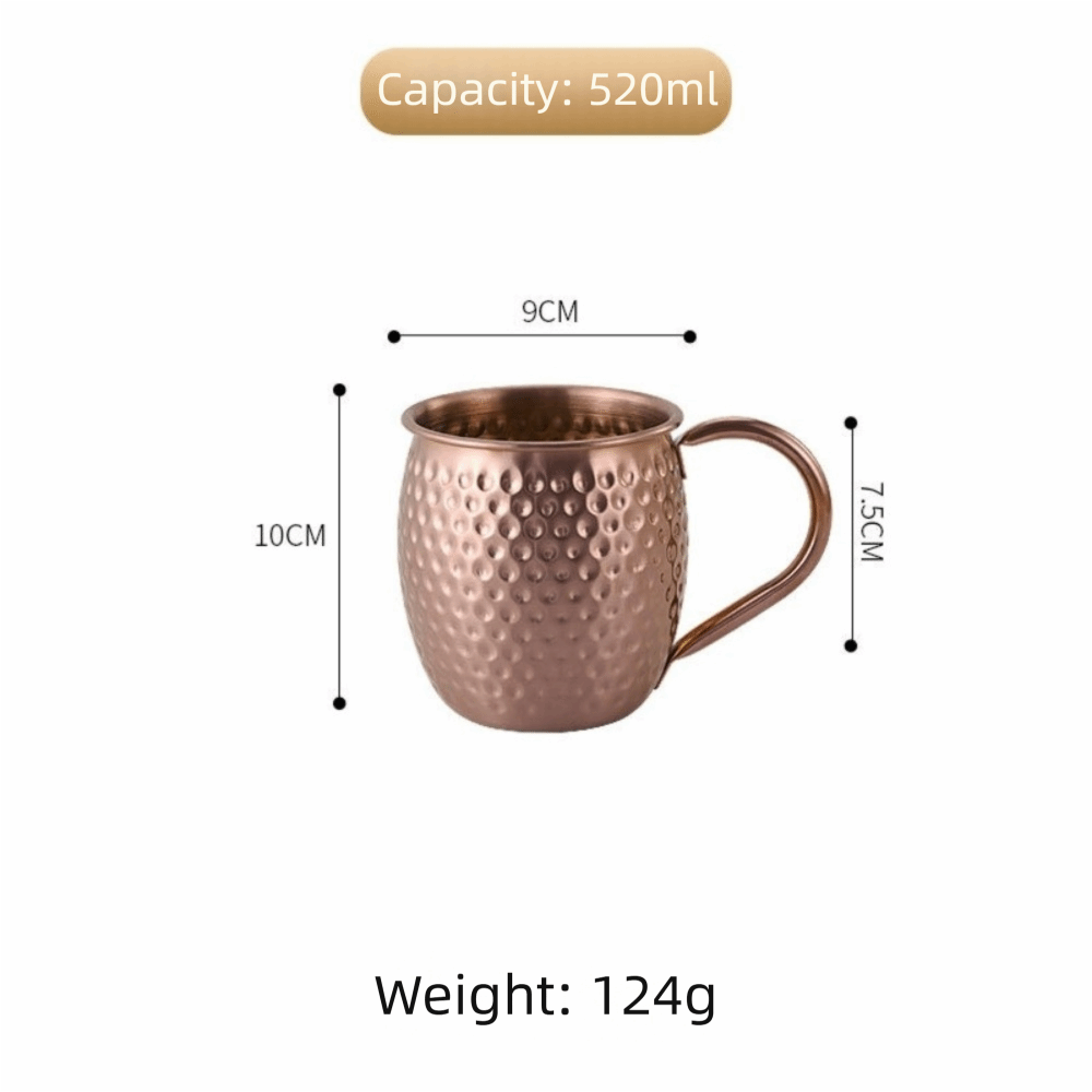 Wine Bottle Size - แก้วมอสโกมิวล์ขนาด 520 มล. แก้วเบียร์สแตนเลสกันสนิม ทำความสะอาดง่าย ความจุขนาดใหญ่