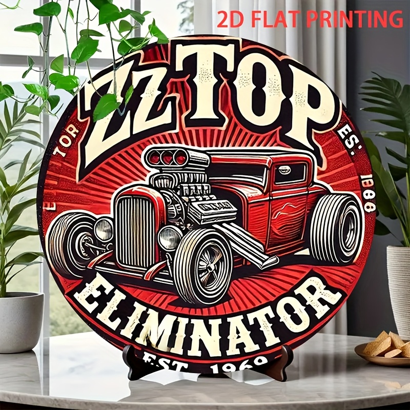 Wine Tag Label - ป้ายโลหะรถยนต์ ZZ Top Eliminator Hot Rod