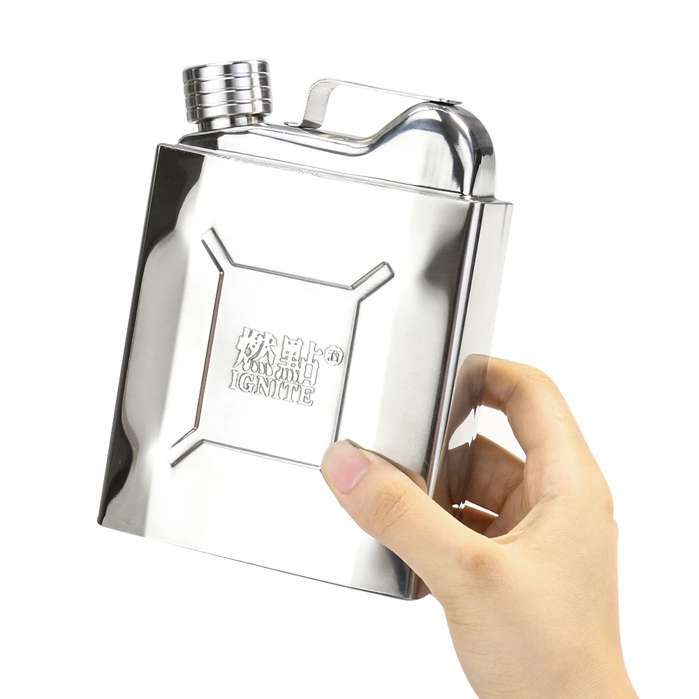 Wine Vodka Beer - 18oz ขนาดใหญ่ความจุสแตนเลสโลหะน้ํามัน Barrel ประเภทขวดไวน์กลางแจ้งแบบพกพาเบียร์วิสกี้วอดก้าดื่ม Storage