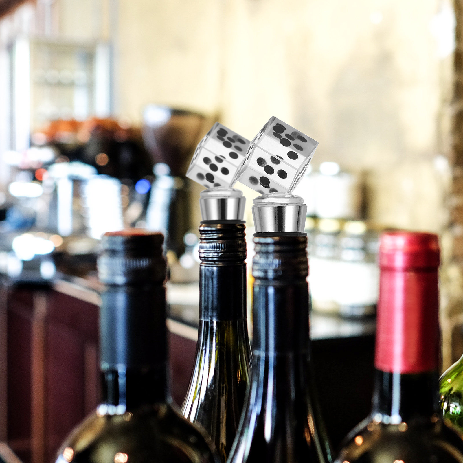 Wine Bottle Size - จุกปิดขวดไวน์ใส ปิดสนิท รักษาความสดใหม่ ดีไซน์เรียบหรู ดูมีระดับ เหมาะกับขวดหลายขนาด