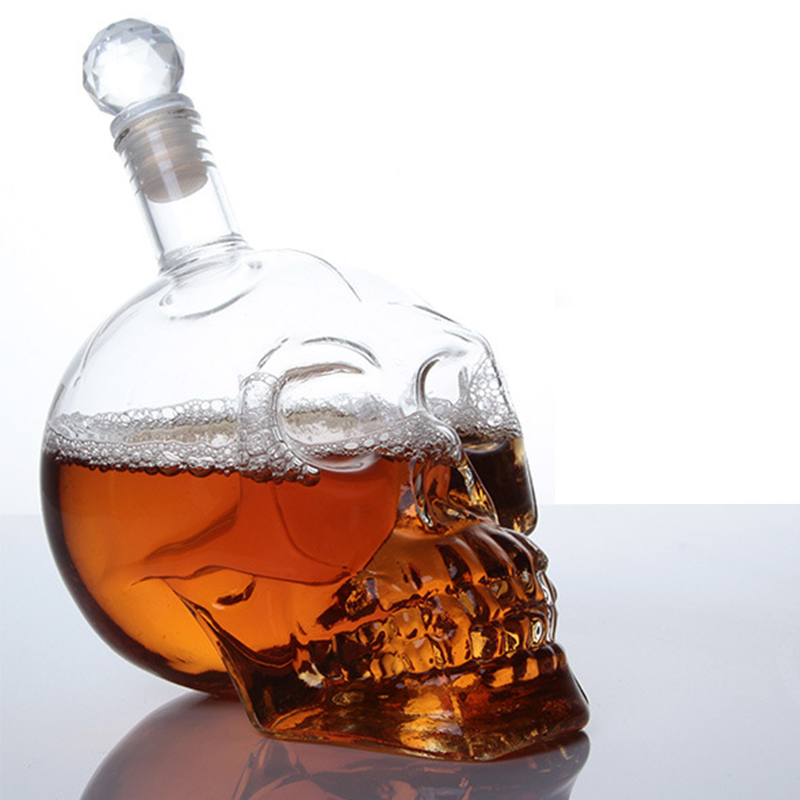 Wine Vodka Beer - Creative Skull Head Decanter ขวดคริสตัลวอดก้าขวดเหล้าไวน์ขวดแก้วไวน์แก้วเบียร์ Spirits