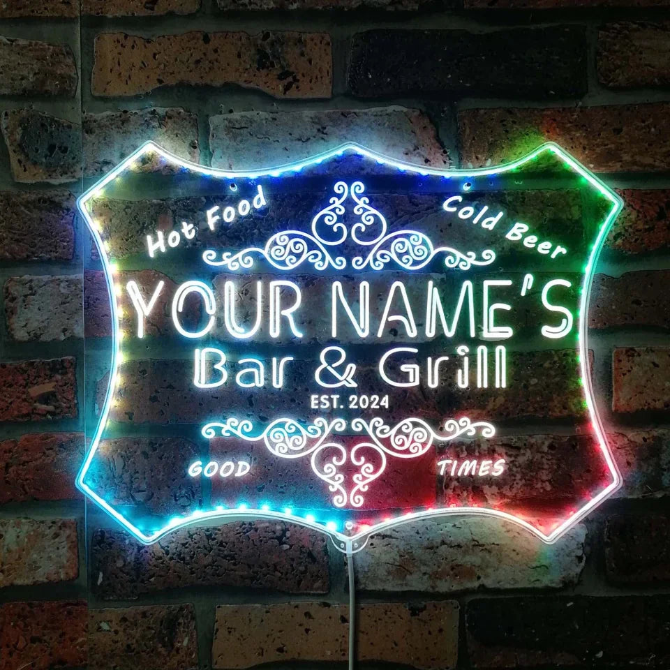 Wine Beer Name - ปรับแต่งชื่อบาร์และย่างเบียร์ไวน์ RGB Dynamic Glam LED Sign