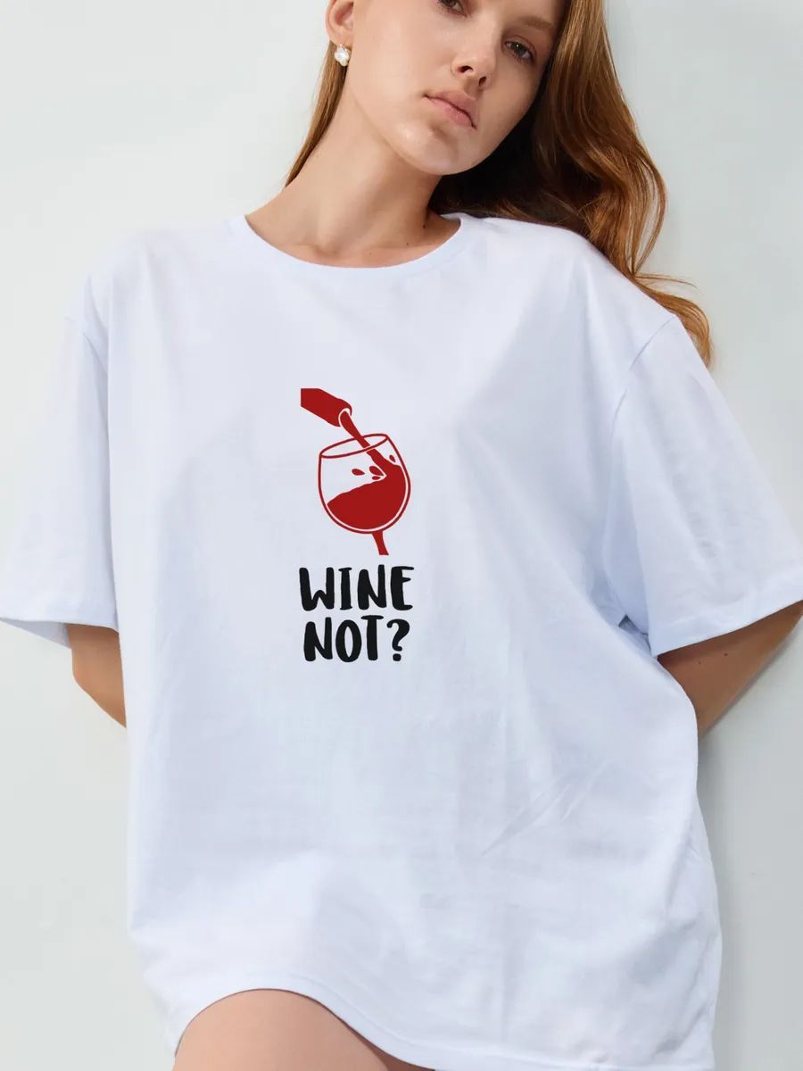 เสื้อยืดลายกราฟิกสำหรับผู้หญิง - Wine Bottle Size บทวิจารณ์และราคา