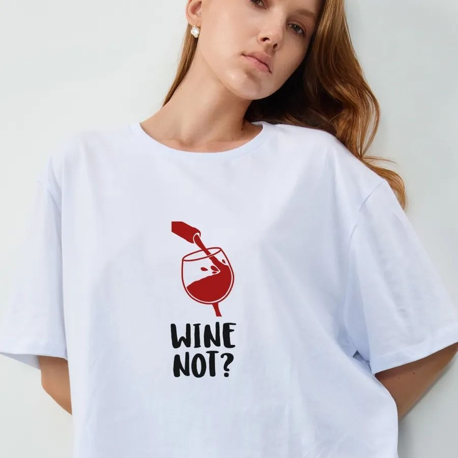 เสื้อยืดลายกราฟิกสำหรับผู้หญิง - Wine Bottle Size บทวิจารณ์และราคา
