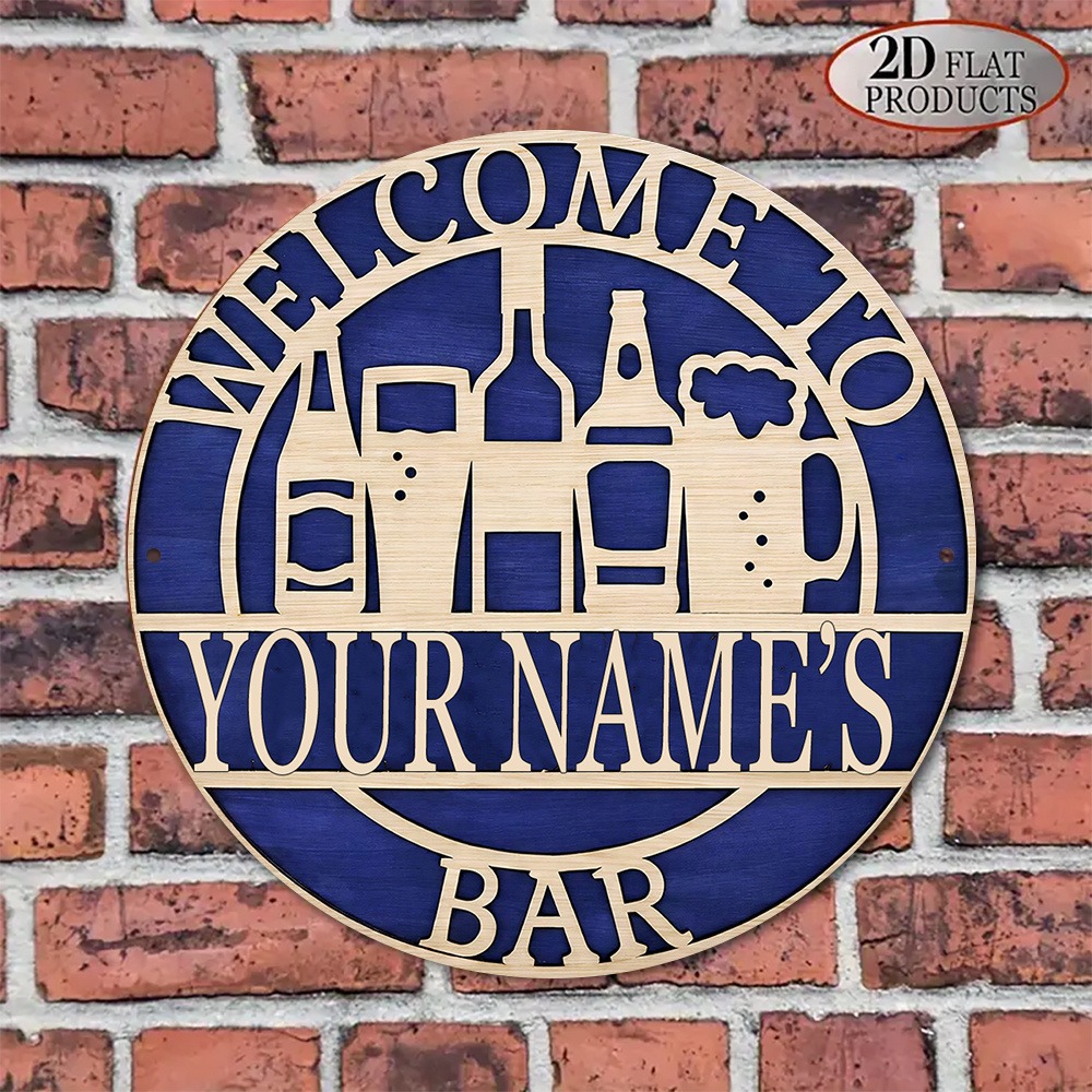 [2D Flat] ป้ายไม้ทรงกลมแบบเจาะ - Wine Beer Name บทวิจารณ์และราคา